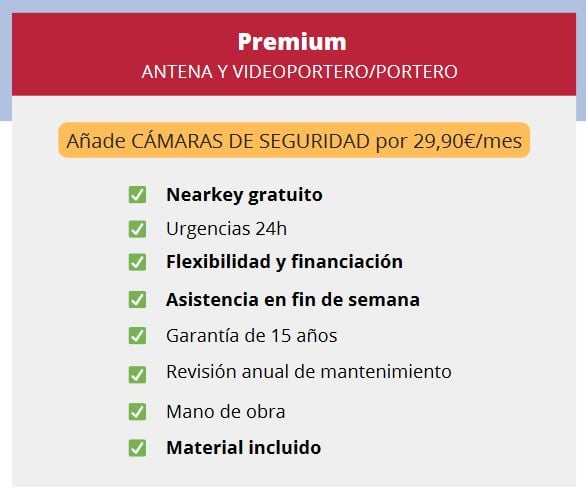Ventajas mantenimiento PREMIUM