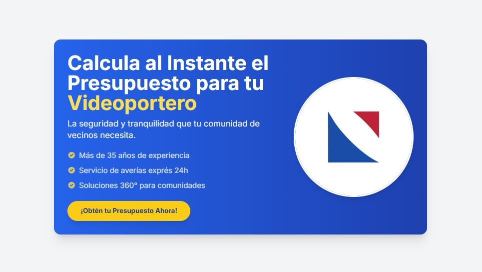 Calcula presupuesto de video portero