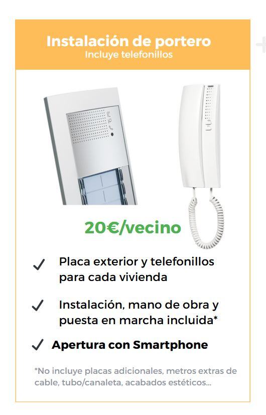 precios portero vecinos 20 euros