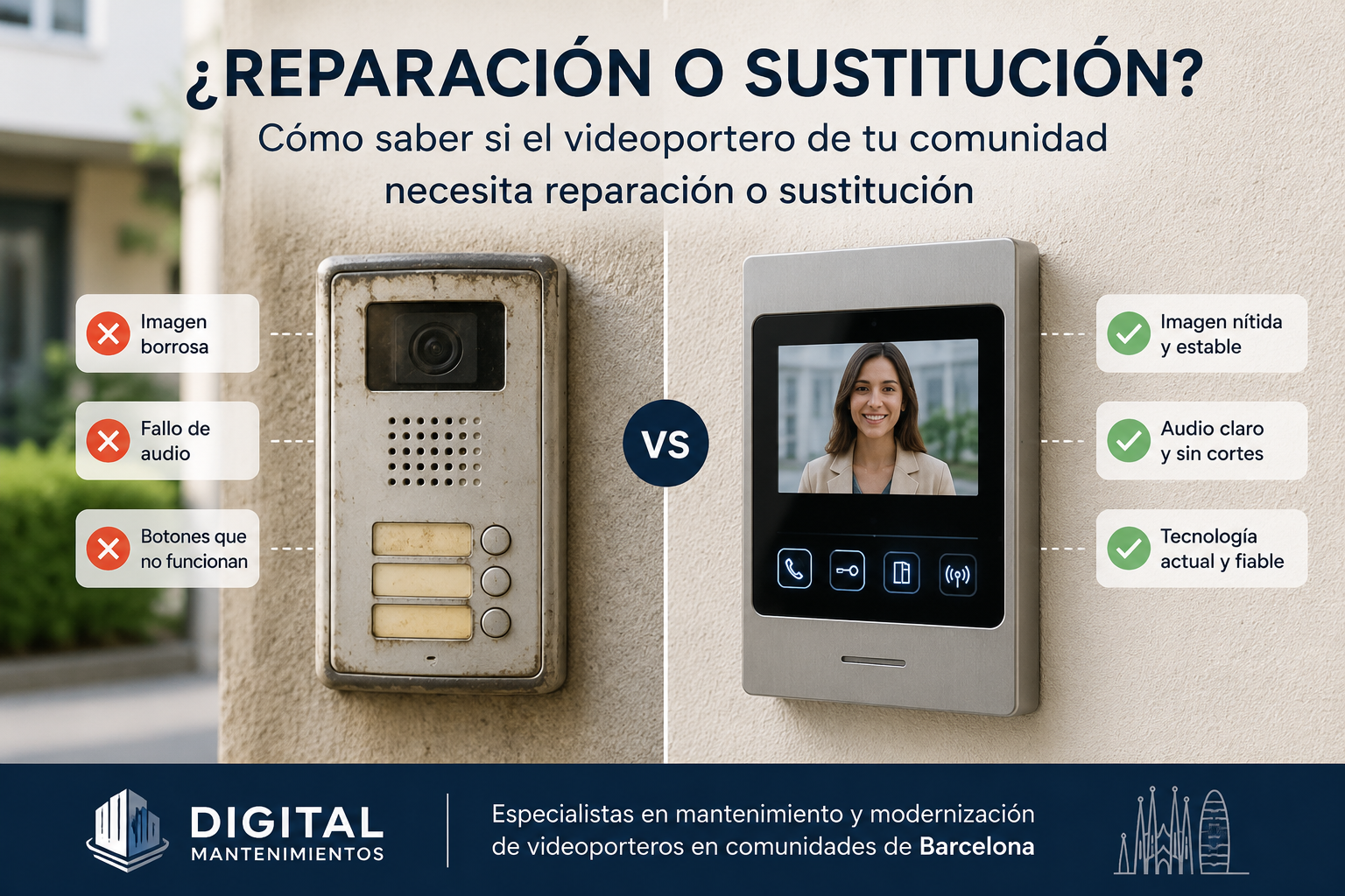 reparar o cambiar videoportero vecinos